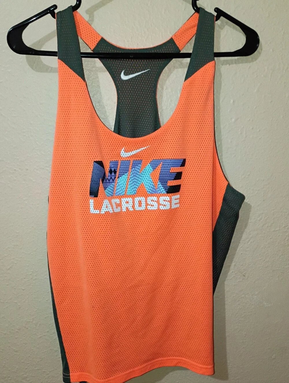 Reversible Nike Lacrosse Tank Size L/XL - Orange & Dark Gray